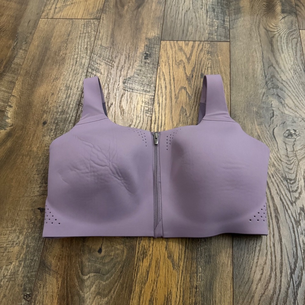 Victoria's Secret VSX Zip Front Sports Bra Purple 36DDD High Impact Strappy Back